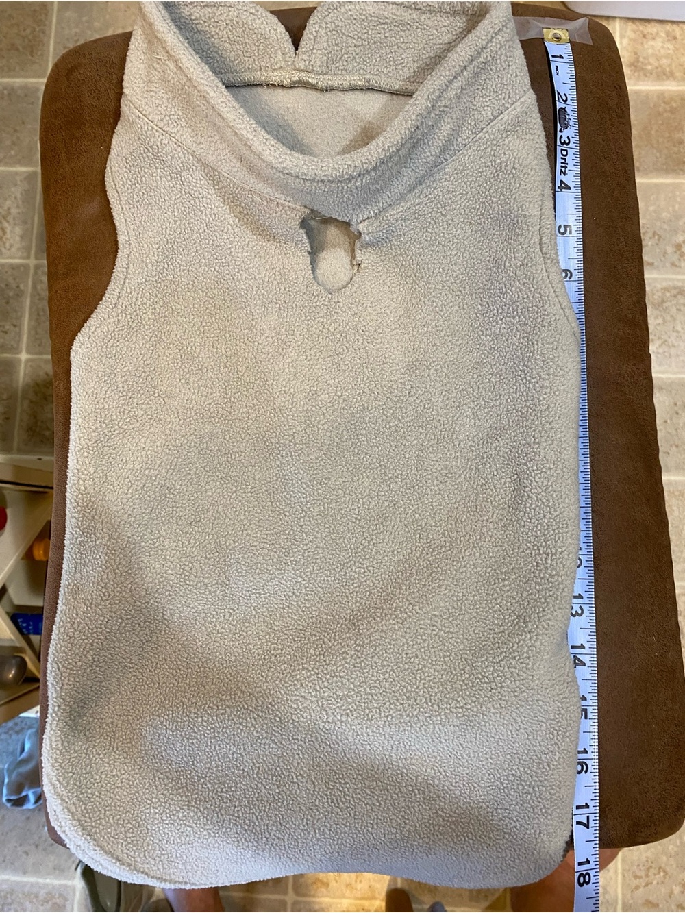 Cozy Cream Sherpa Dog Vest with Keyhole Neck